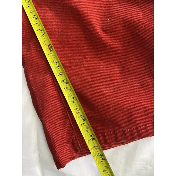 Lands End Womans Vermilion Red Fit 1 Size 18 Straight Leg Corduroy Pants Pockets - Picture 4 of 13